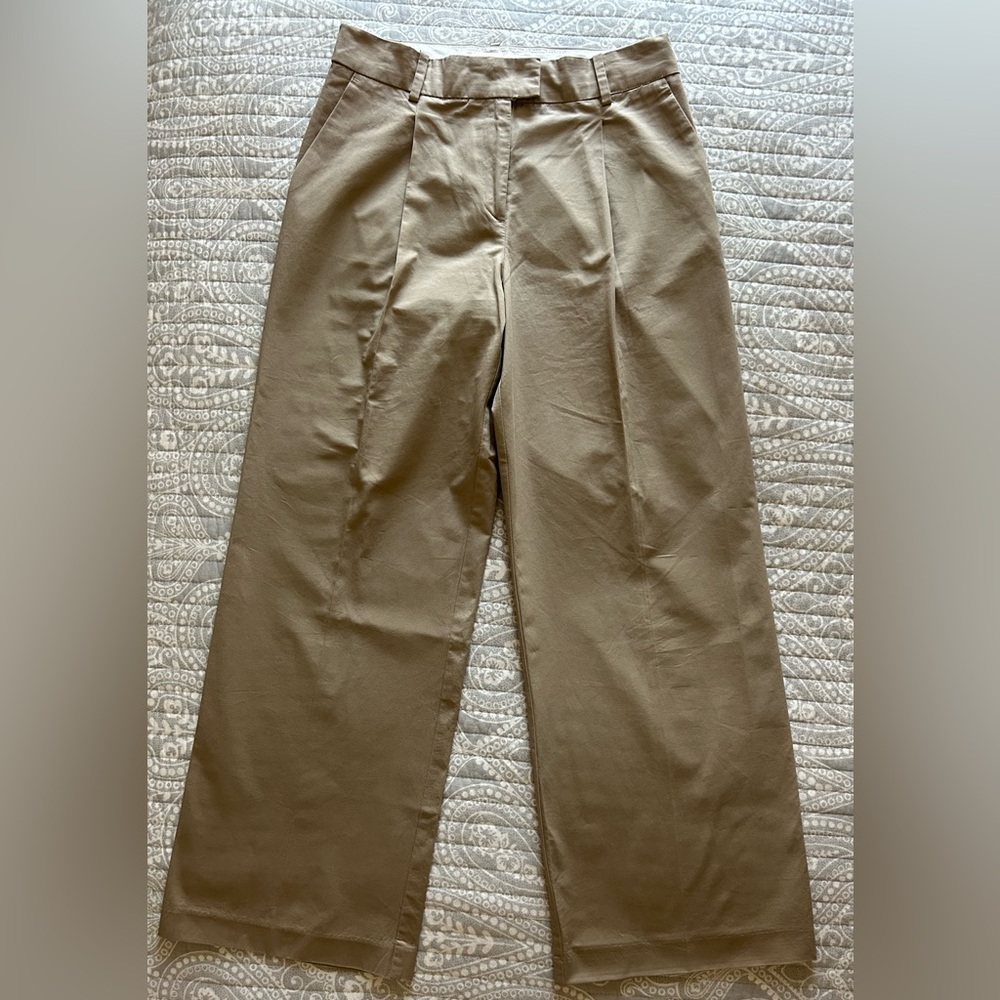 H&M Beige Wide Leg Trousers